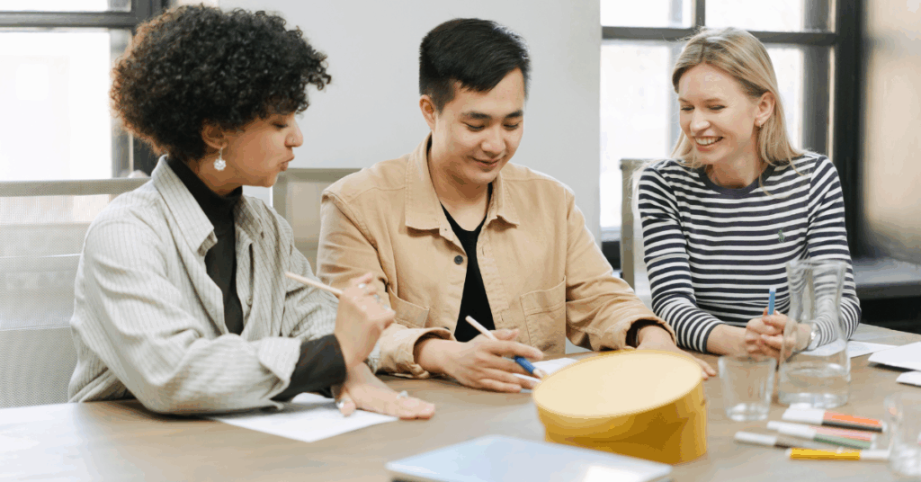 small team reviewing health plan choices